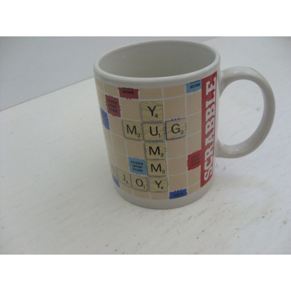 Vintage Scrabble Coffee Mug Official Hasbro Tile Design Letter Monogram Gift